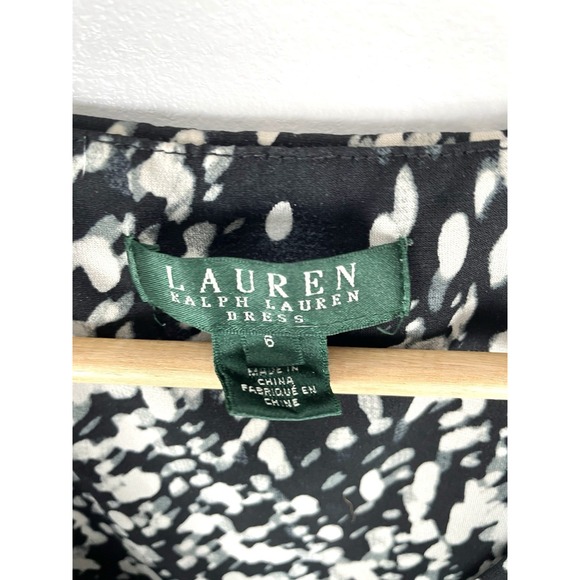 Ralph Lauren Dress Women's V Neck Black &‎ White Business Mid  Sleeve Size 6 - Picture 4 of 4